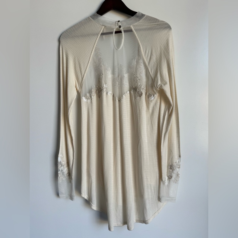 Free People Saheli Embroidered Mesh XS bohemian tunic delicate ethereal sheer - Picture 7 of 12